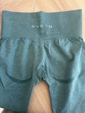 NVGTN Athletic Leggings - Dark Grey & Teal